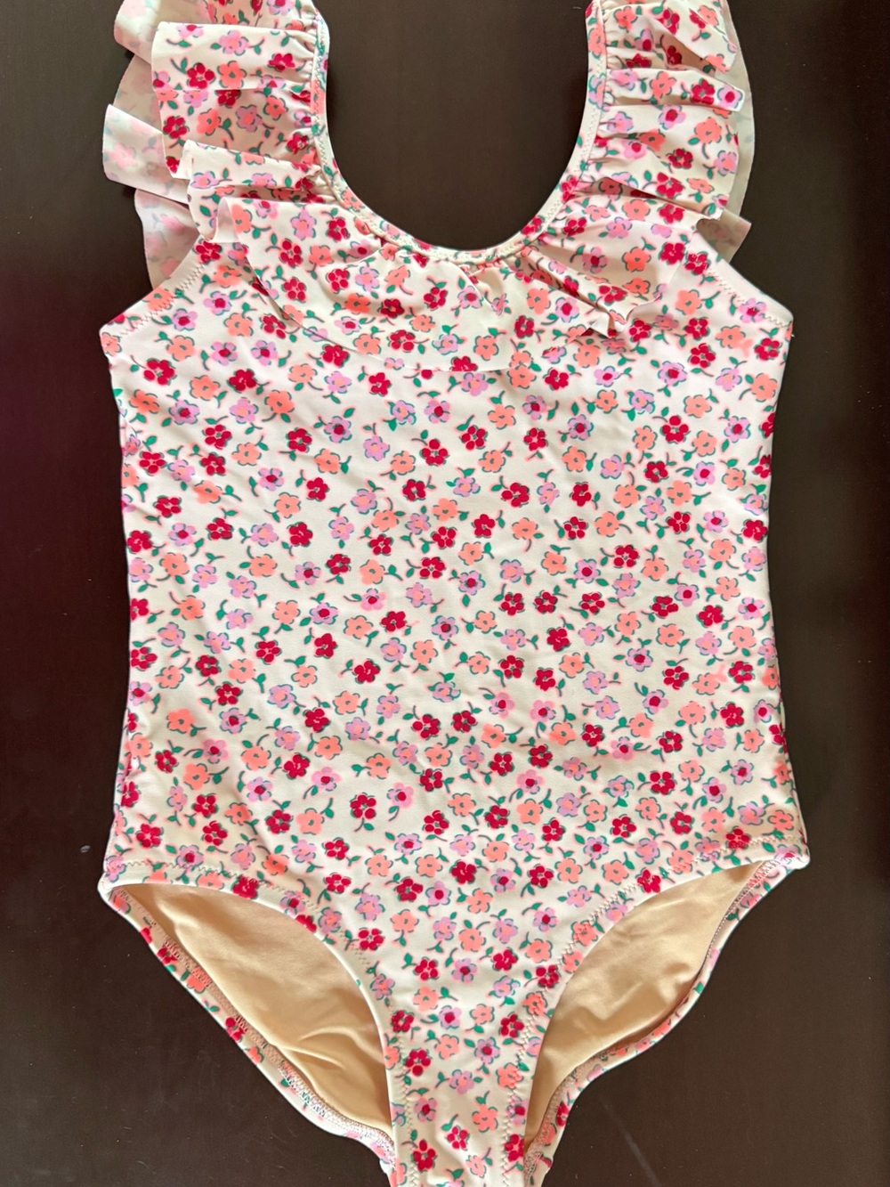 J.Crew crewcuts Pink Floral Ruffle One-Piece Swimsuit